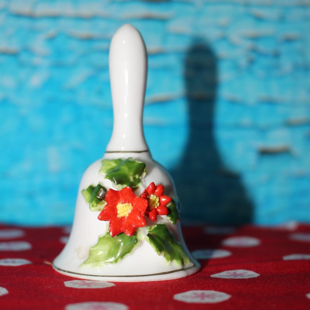 Vintage  BONE CHINA White Porcelain Bell 1950's